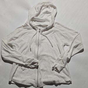 Calvin Klein White Women's Zip-Up Hooded Sweatshirt